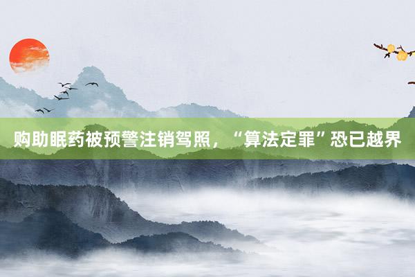 购助眠药被预警注销驾照，“算法定罪”恐已越界