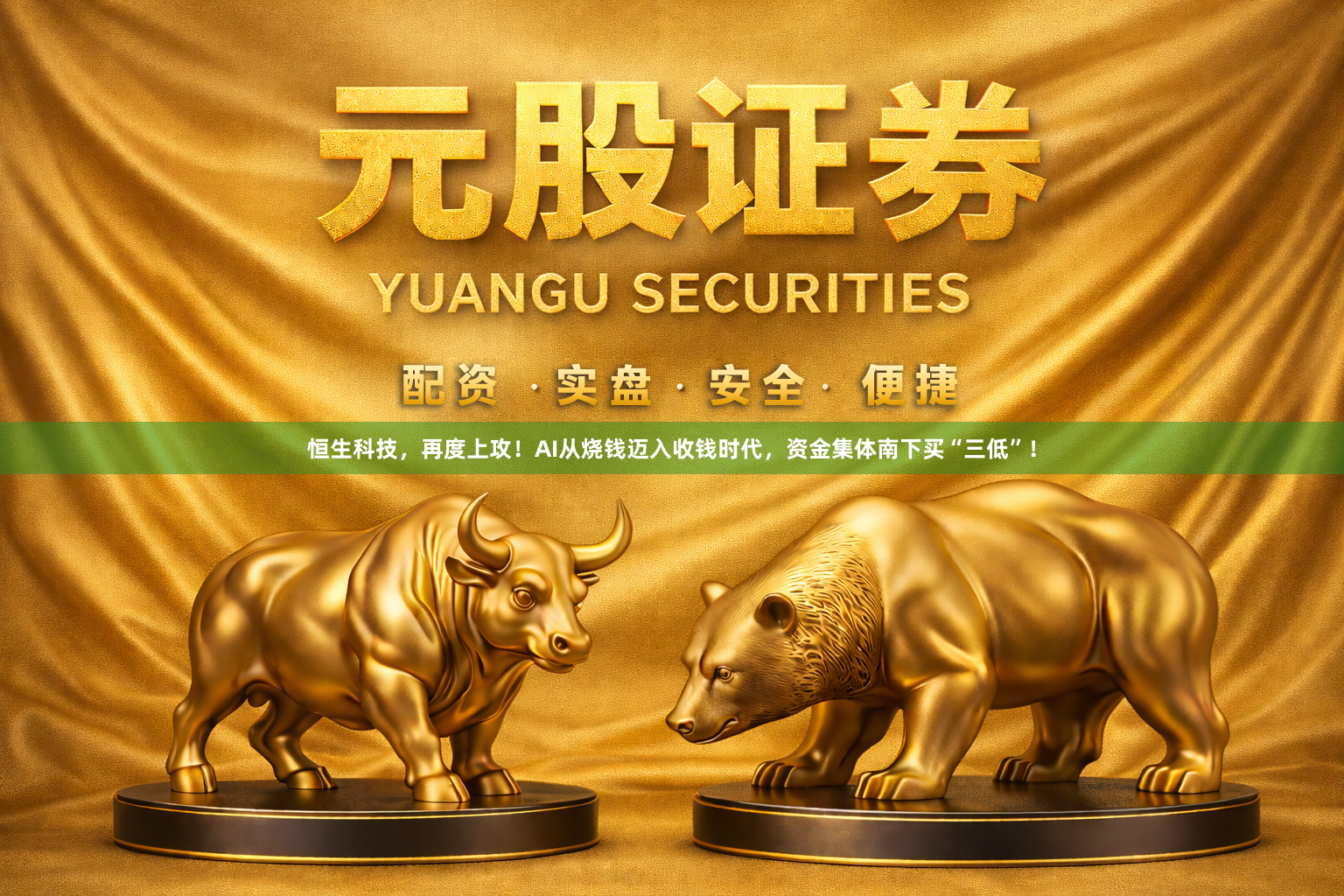 恒生科技，再度上攻！AI从烧钱迈入收钱时代，资金集体南下买“三低”！